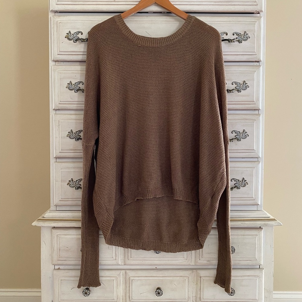Vici Tan Knit Long Sleeve Top